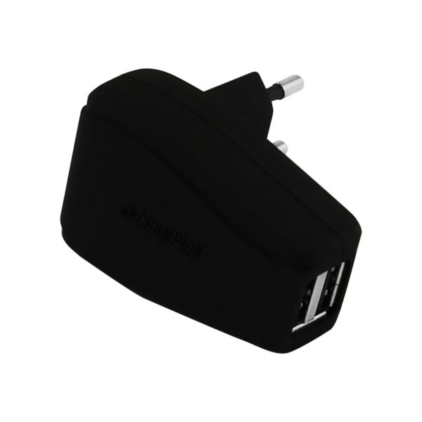 Champion Dual USB Laddare 230V 2A Svart
