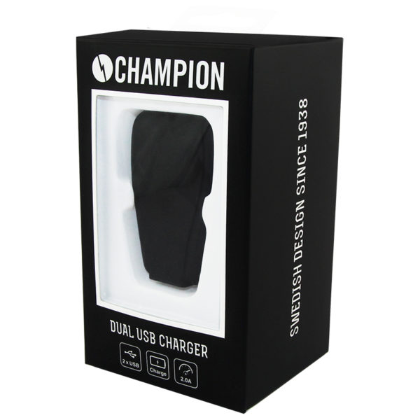 Champion Dual USB Laddare 230V 2A Svart - Bild 4