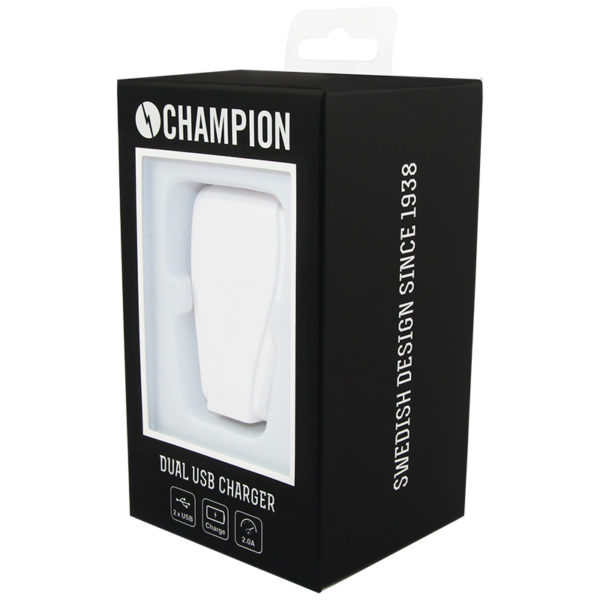 Champion Dual USB Laddare 230V 2A Vit - Bild 4