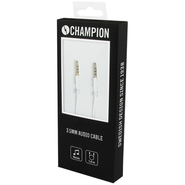 Champion 3,5mm Audiokabel 1,0m Vit - Bild 2