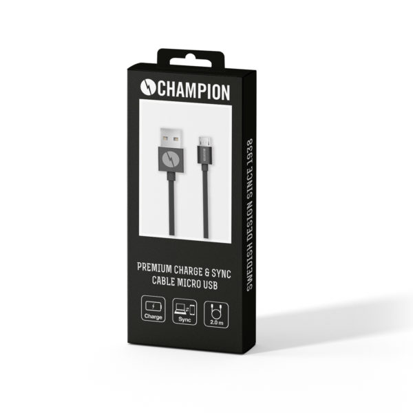 Champion Micro-USB kabel Premium Sv 2m - Bild 2